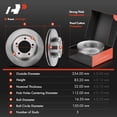 thumbnail image 2 of A-Premium 13.92 in(353.5 mm) Front Vented Disc Brake Rotors + Ceramic Pads Kit Compatible with Select Toyota and Lexus Models - Sequoia 08-21, Tundra 07-21, Land Cruiser 16-20, LX570 16-20, 6-PC Set, 2 of 8