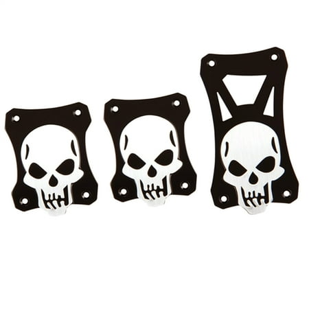 - Universal Black Silver Skull Ryder Aluminum Manual Gas Brake Crutch Pedal Pads