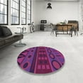 thumbnail image 4 of Ahgly Company Machine Washable Indoor Square Transitional Magenta Pink Area Rugs, 7' Square, 4 of 7