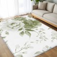 thumbnail image 4 of 5x8 Area Rugs, Sage Green Flower Non-Skid Rubber Backing Large Rectangle Rugs - Living Room Bedroom Home Office, Watercolor Gradient Retro Floral Indoor Floor Mat Carpets Washable Rug, 4 of 9