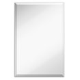 thumbnail image 1 of Large Simple Rectangular Streamlined 1 Inch Beveled Wall Mirror | Premium Silver Backed Rectangle Mirrored Glass Panel Vanity, Bedroom, or Bathroom Hangs Horizontal & Vertical Frameless(24"W x 36"H), 1 of 5