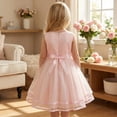 thumbnail image 5 of Flower Girls Dress Blush Belted Wedding Party Bridesmaid 4, 5 of 10