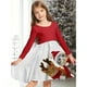 thumbnail image 3 of Vestido navideño 2025 para niños, manga larga, estampado completo, informal, con alce, ropa para niñas pequeñas, traje de fiesta de Año Nuevo de Papá Noel, 3 of 5
