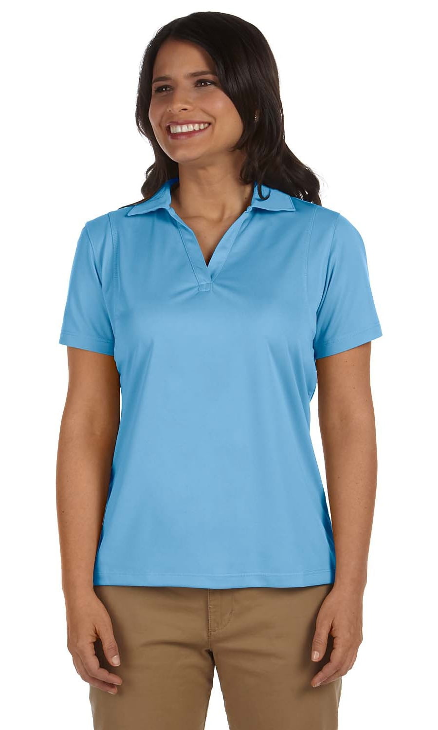 Harriton The Harriton Ladies MicroPiquÃ© Polo Shirt LIGHT BLUE