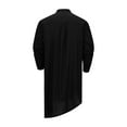 thumbnail image 4 of Men's Muslim Robe Tops Kaftan Robe Button Down Long Sleeve Henley Lightweight Asymmetric Hem Solid Color Blouse, 4 of 7