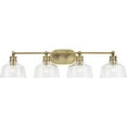 thumbnail image 6 of Singleton Collection Four-Light 36" Vintage Brass Farmhouse Vanity Light with Clear Glass Shades, 6 of 8