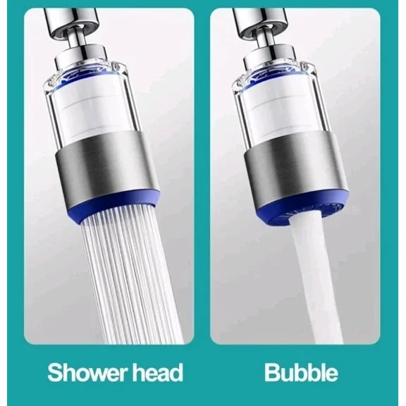 Dreamwills 360-Degree Swivel Faucet Aerator With Filter, Grey, Chrome