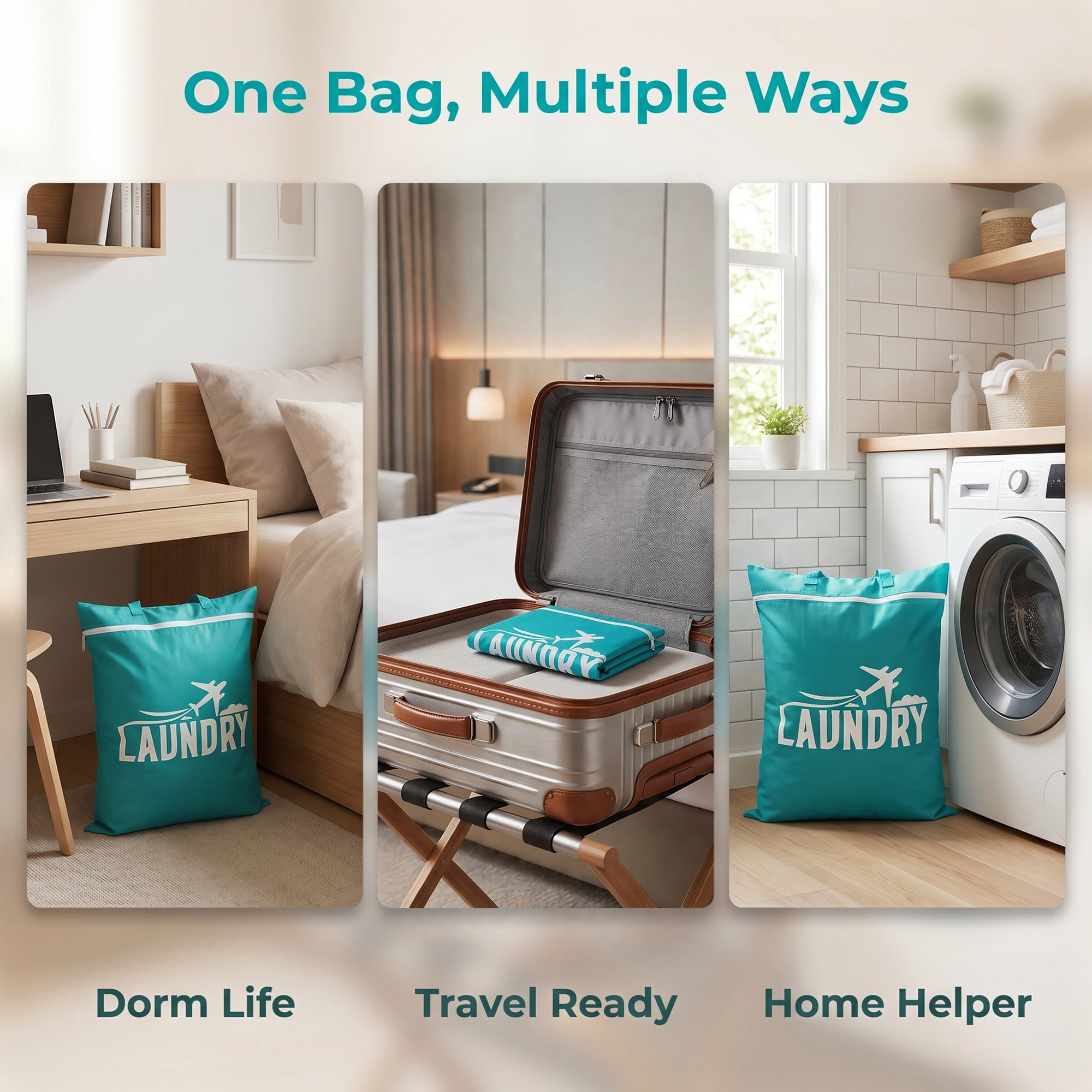 Unique Bargains 2Pcs Waterproof Wet Dry Lightweight Mesh Laundry Bag Green 18.9" x 22.8"