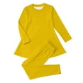 thumbnail image 4 of Kids Girl Fall Outfits Yellow Dress Girls Crewneck Soft Comfort Long Sleeve Top Pants Girls Lounge Sets Girls Outfits Size 3T, 4 of 4