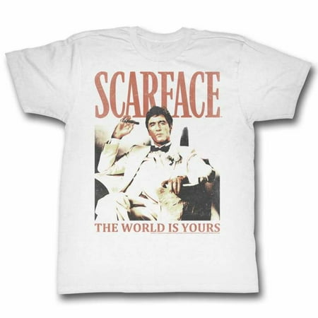 Scarface 1980's Gangster Crime Movie The World is Yours Poster Adult T-Shirt 3X