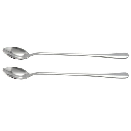 

New 2Pc Long Handle Stainless Steel Tea Coffee Spoon Ice Cream Spoon Spoons Cutlery Pointed Head