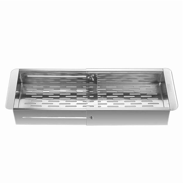 Colador Sobre el , Colador, Cesta de Acero Inoxidable, para Lavar Verduras y Frutas, Escurrir la Pasta Cocida, Extensible