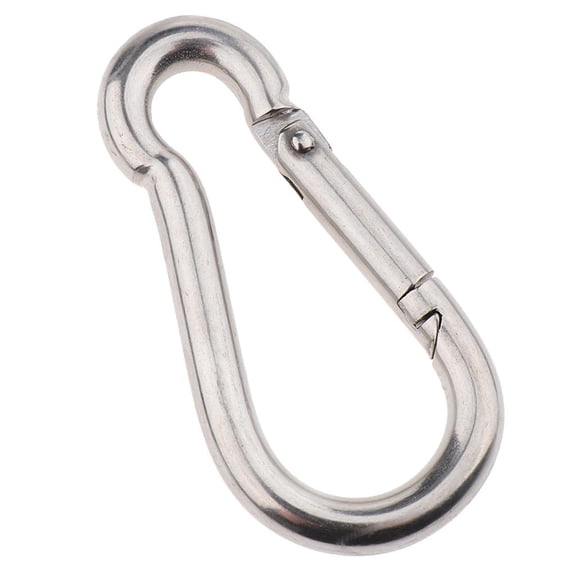 Wswqop Heavy Duty 304 Stainless Steel Spring Snap Hook Carabiner Keychain Clip M10