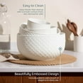 thumbnail image 4 of Ceramic Mixing Bowls, Nesting Set of 4, Embossed Kitchen Dishware, Prep, Serving, Gift, Microwave and Dishwasher Safe, 20/44/98/145 oz, 4 of 7