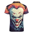 thumbnail image 5 of Psychedelic Clown Joker Men Zipper T-shirt Summer Casual Short Sleeve T-shirt Top, 5 of 7