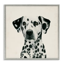 Stupell Industries Traditional Dalmatian Portrait Animals & Insects Painting Gray Framed Art Print Wall Art, 12 x 12