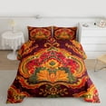 thumbnail image 2 of Homewish Vintage Tribal Damask Bedding Comforter Set for Female, Hippie Flower Floral Twin Comforter Sets, Bohemian Mandala Print Reversible Bedding Set, Super Cozy Room Decor, 2-Piece, 2 of 8