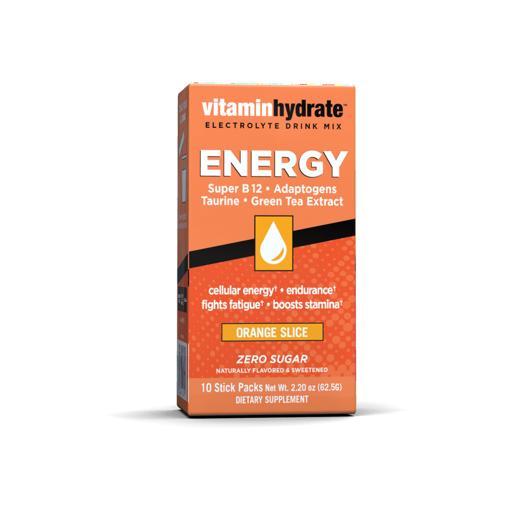 Vitamin Hydrate Electrolyte Drink Mix, Energy, Orange Slice, Zero Sugar