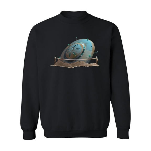 Crashed Ufo Graphic Sweatshirt Men -Image by Shutterstock, Male 3X-Large