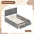 thumbnail image 3 of Gymax Full Size Bed Frame w/Storage Drawers Headboard Wooden Slat Support Gray, 3 of 10