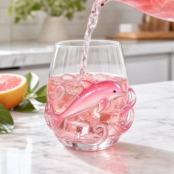 GuodhuMarine Animals Glass Tea Cup,Handmade Sea Animals Glass Cup Nautical Beach Decor Drinkware for Ocean Enthusiasts Coastal Home Styling Gift for Sea Lovers Unique Barware(Z)