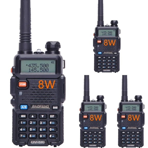 Radio bidireccional BAOFENG UV-5R 8W de doble banda, paquete de 4