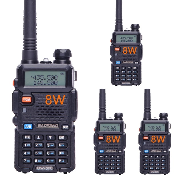Radio bidireccional BAOFENG UV-5R 8W de doble banda, paquete de 4