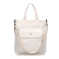 thumbnail image 3 of ibiyuan Corduroy Tote Bag for Women Large Shoulder Bag with Zipper and Pockets for College Work Travel Shopping, 3 of 5