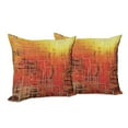 thumbnail image 6 of Ambesonne Orange Throw Pillow Cover 2 Pack, Grunge Retro Mosaic, 18", Orange Yellow, 6 of 6