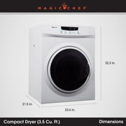 Magic Chef Compact 3.5 cu. ft. Electric Dryer in White in White