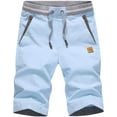 thumbnail image 3 of Men's Shorts Casual Classic Fit Drawstring Summer Beach Shorts with Elastic Waist and Pockets, 3 of 8