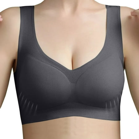 kamemir Womens Bras No Underwire Bras for Women - Bralettes for Women with Support - from Small to Plus Size Lingerie(Black XXL)