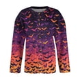 thumbnail image 5 of Domuza Cardigan Sweaters Women Halloween Funny Horror Print Long Sleeve Cable Knit Sweaters Fall Winter Lightweight Casual Button Up Clothes Dark Purple L, 5 of 6