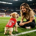 thumbnail image 4 of FENGGHAO Red Mexico Dog Soccer Jersey, Breathable Pet Sportswear with Red Striped Design, Loose Fit Athletic Shirt for Dogs and Cats, 4 of 7
