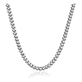 thumbnail image 1 of Collar Estilo Cubano Unisex De Acero Inoxidable Xtellar Plateado, 1 of 4