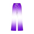 thumbnail image 4 of Plebaso Capri Pants for Women 2025 Drawstring Wide Leg Cropped Trousers Summer Gradient Color Casual Pants, 4 of 5