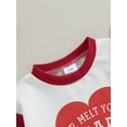 thumbnail image 6 of Bslissey Baby Girls Valentine's Day Sweatshirt Romper Contrast Color Long Sleeve Heart Letter Print Jumpsuit Newborn Infant Casual Bodysuit Clothes 0-18 Months, 6 of 8