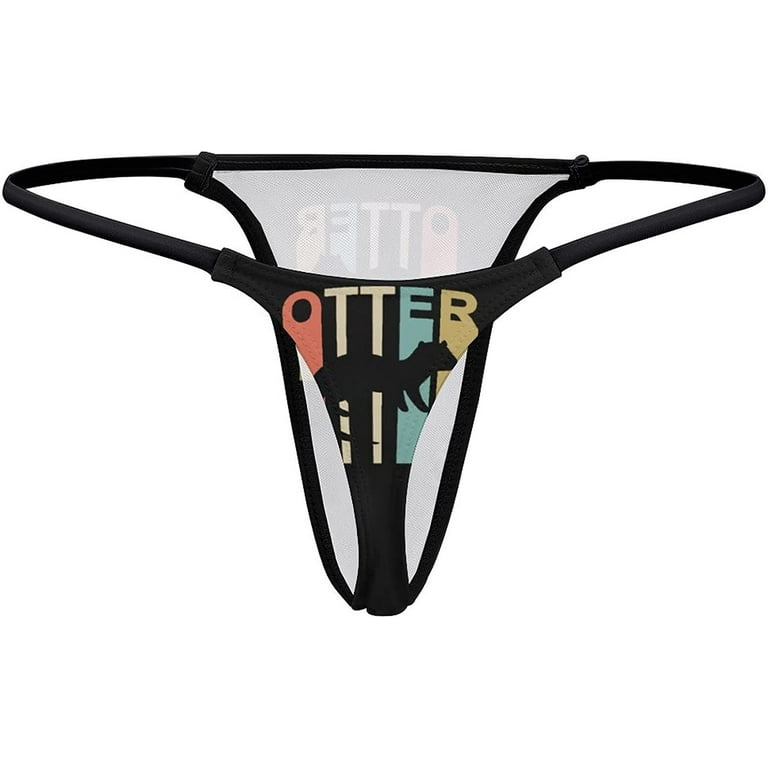 Otter Women's G-String Thongs Low Rise Hipster Underwear Stretch T-Back  Panties 