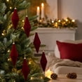 thumbnail image 6 of 6 Pcs Burgundy Velvet Christmas Tree Ornaments,Irregular Shapes Vintage Finish Hanging Ornament for Xmas Tree Fireplace Window Door,Holiday Party Decor, 6 of 7