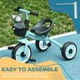 thumbnail image 6 of Qaba Kids Tricycle for Toddlers Age 2-5 with Adjustable Seat,Toddler Bike for Children with Basket,Bell,Handlebar Grips,Blue,Blue Metal Toys Kids Bikes Riding Toys, 6 of 11