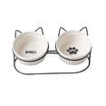 thumbnail image 3 of Cuenco elevado para gatos Yuyangstore Antideslizante extraíble Con soporte de metal Boca oblicua Blanco, 3 of 8