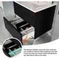 thumbnail image 5 of 36" Bathroom Vanity with Sink, Floating Bathroom Vanity with Ceramic Sink & 2 Storage Drawers, Soft-Close Doors, Modern Wall Mount Bathroom Storage Cabinet for Small Space (Matte Black), 5 of 9
