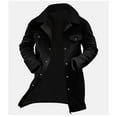 thumbnail image 2 of gbyLJF Men's Fleece Lapel Overcoats Long Sleeve Color Blocked Jackets Long Zipper Button Down Casual Coat Winter Outwear, 2 of 6
