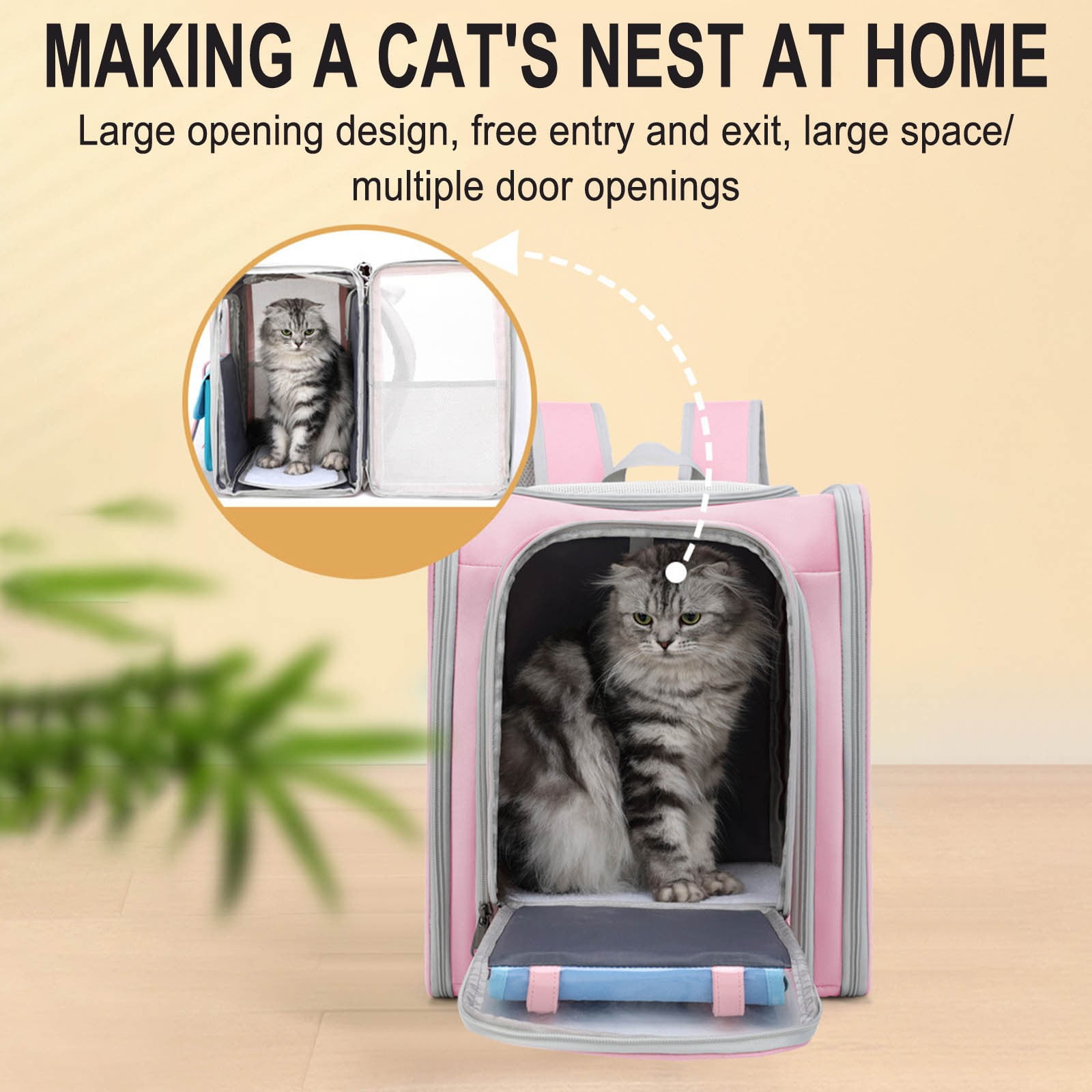 Gnmfd Cats Small Dog Backpack Carrier, Breathable Pet Carrier Bag for Hiking Traveling Outdoor Adventures, Space Capsule Backpack for Cats Dogs up to 9 Pounds with Comfortable Shoulder Straps