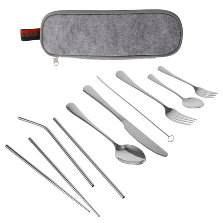 

9pcs/set Outdoor Portable Cutlery Set Picnic Stainless Steel Cutlery Set