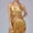 #317-Gold, variant on Carnival Halter Neck Fringe Top, Leather Sequin Dance Costume with Built-in Bra, V-neck Crop Top for Stage Performance and Dance Shows