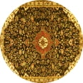 thumbnail image 1 of Ahgly Company Machine Washable Indoor Round Medallion Yellow Traditional Area Rugs, 8' Round, 1 of 4