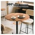 thumbnail image 6 of WDZS Round Bar Table, Height-Adjustable 27.5"-36" Tall Pub Tables with Black Leg and Sturdy Base, 360° Swivel Table for Kitchen Bistro Bar Cocktail Table (Brown), 6 of 9