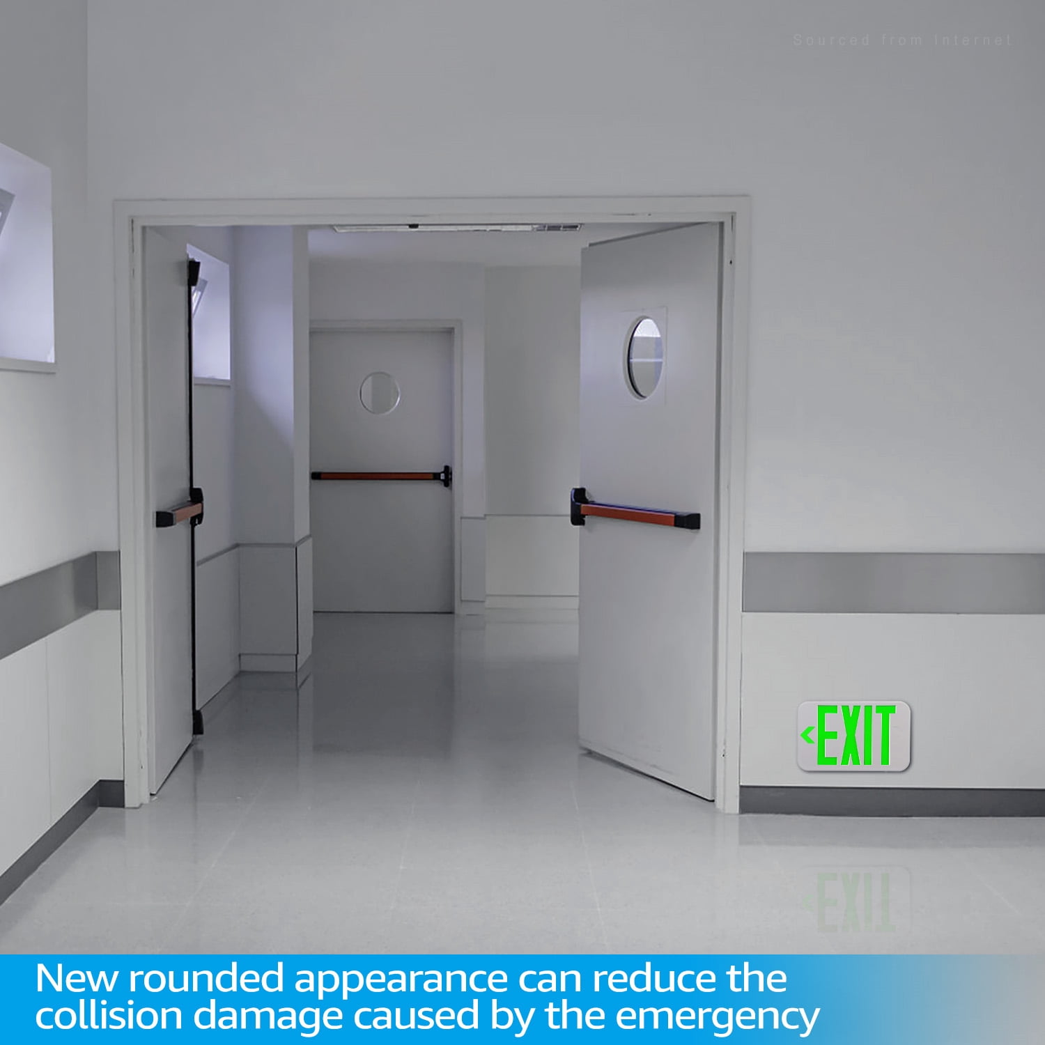6 Pack Green LED Exit Sign Emergency Light, Double Sided, UL-Listed, AC 120V/227V Exit Light for Business, Residencial & Commercial
