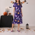 thumbnail image 3 of Loritta Halloween Nightgowns for Women Short Sleeve Comfy Womens Nightgown Summer Sleepwear for Women with Hair Rope, S-2XL, 3 of 7